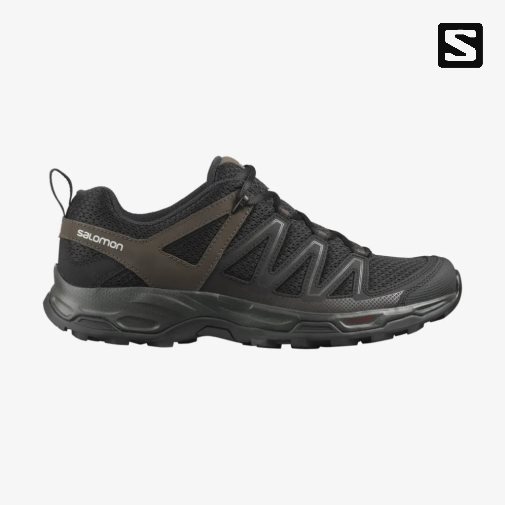 Black Salomon Pathfinder Men's Hiking Shoes | PH 43756D